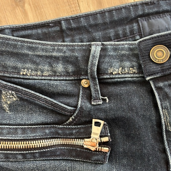 R+A Dark Blue Skinny Jeans W/ Zippers - Picture 4 of 9